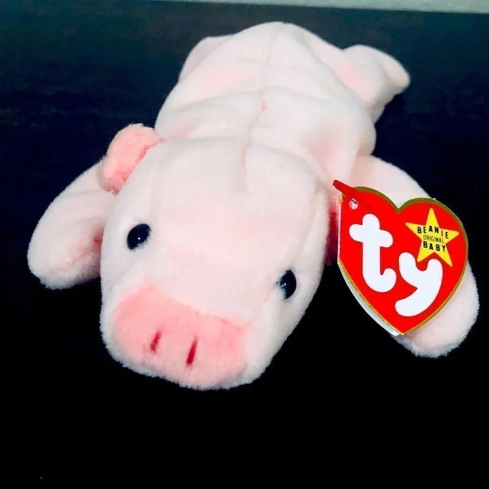 TY Beanie Baby Pig Piglet Squeaker Plush Animal